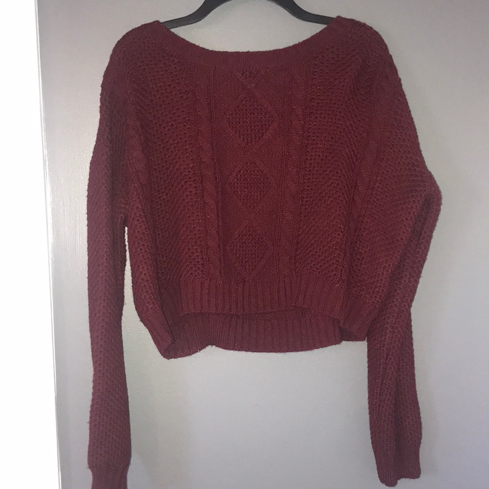 Maroon Crop Sweater